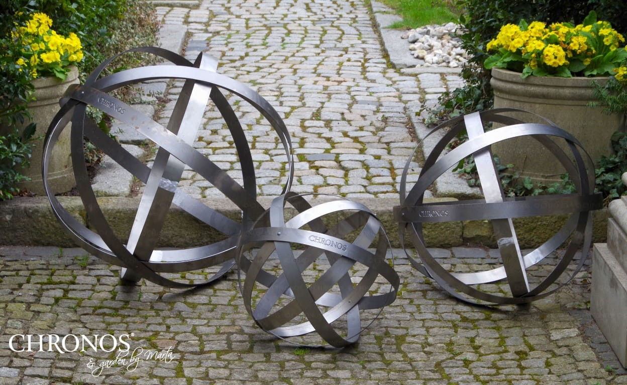 Garden Sphere - natural steel