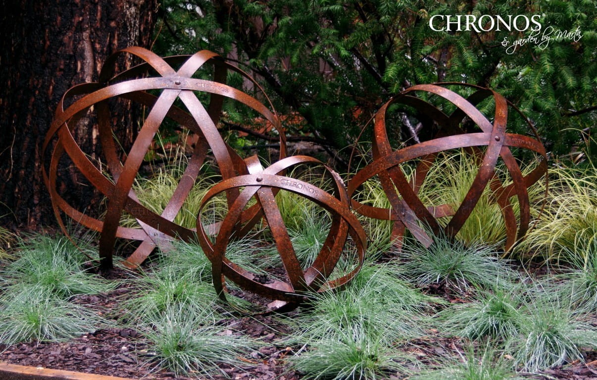Garden Sphere - rusted steel