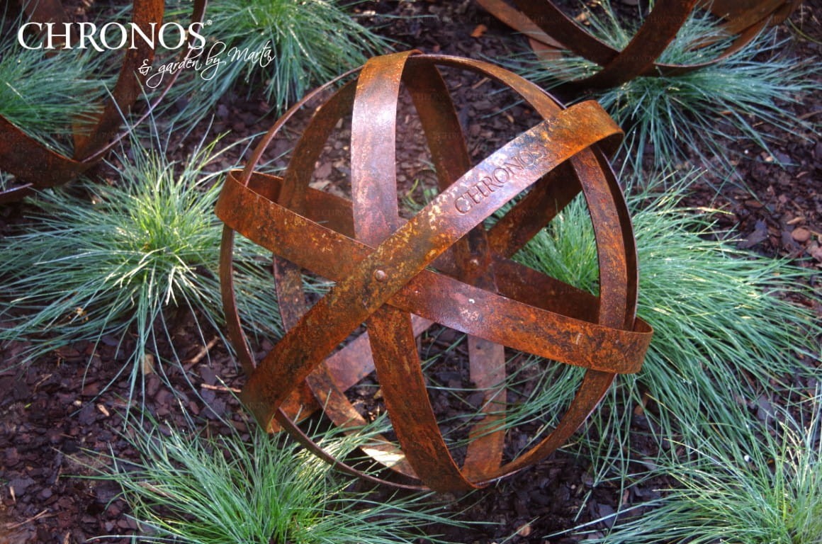 Garden Sphere - rusted steel