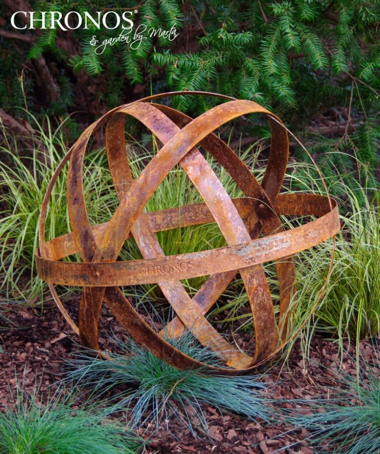 Garden Sphere - rusted steel