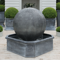 Leaf Ball fountain in an octagonal basin