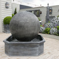 Leaf Ball fountain in an octagonal basin