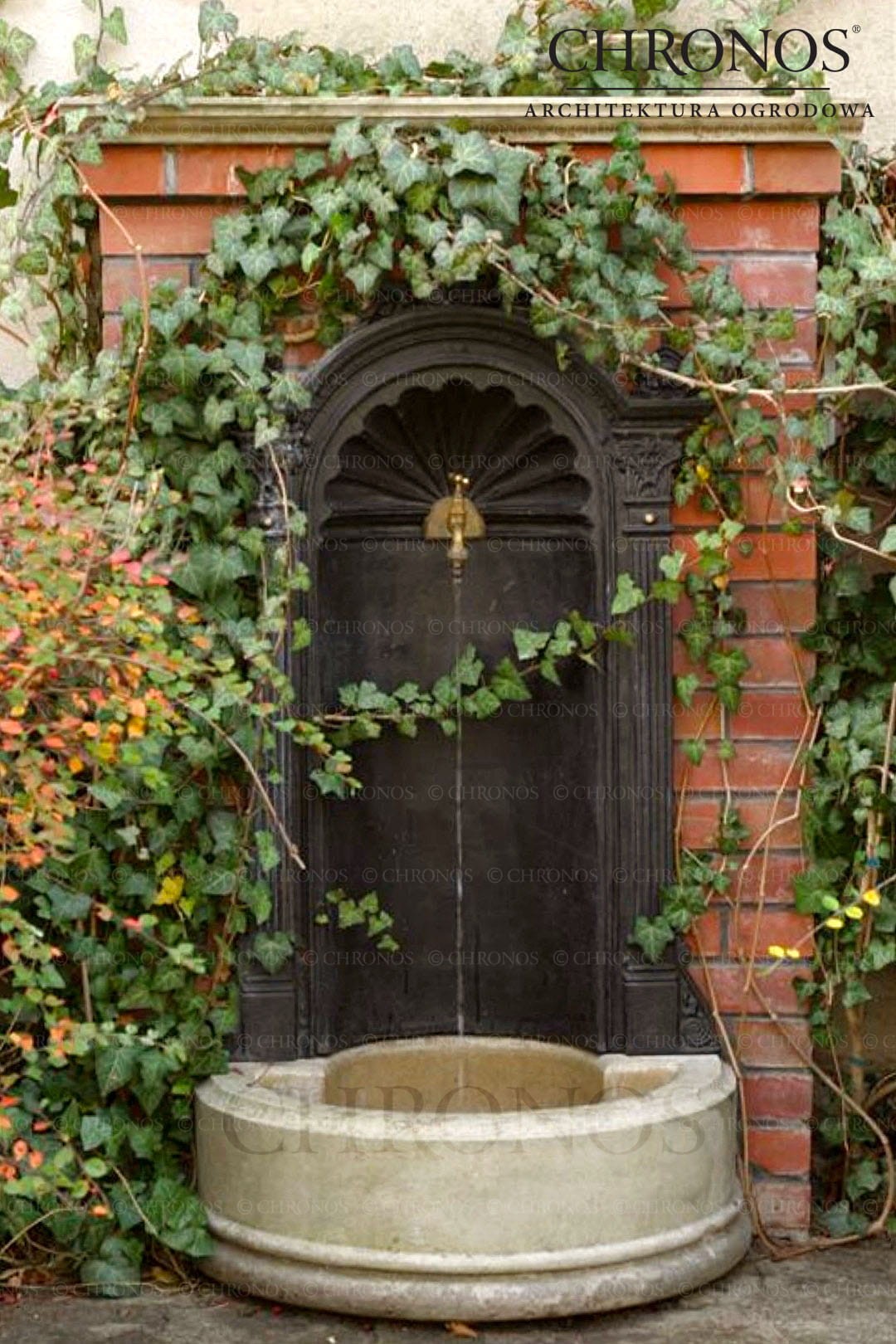 Wall-mounted cast iron tap