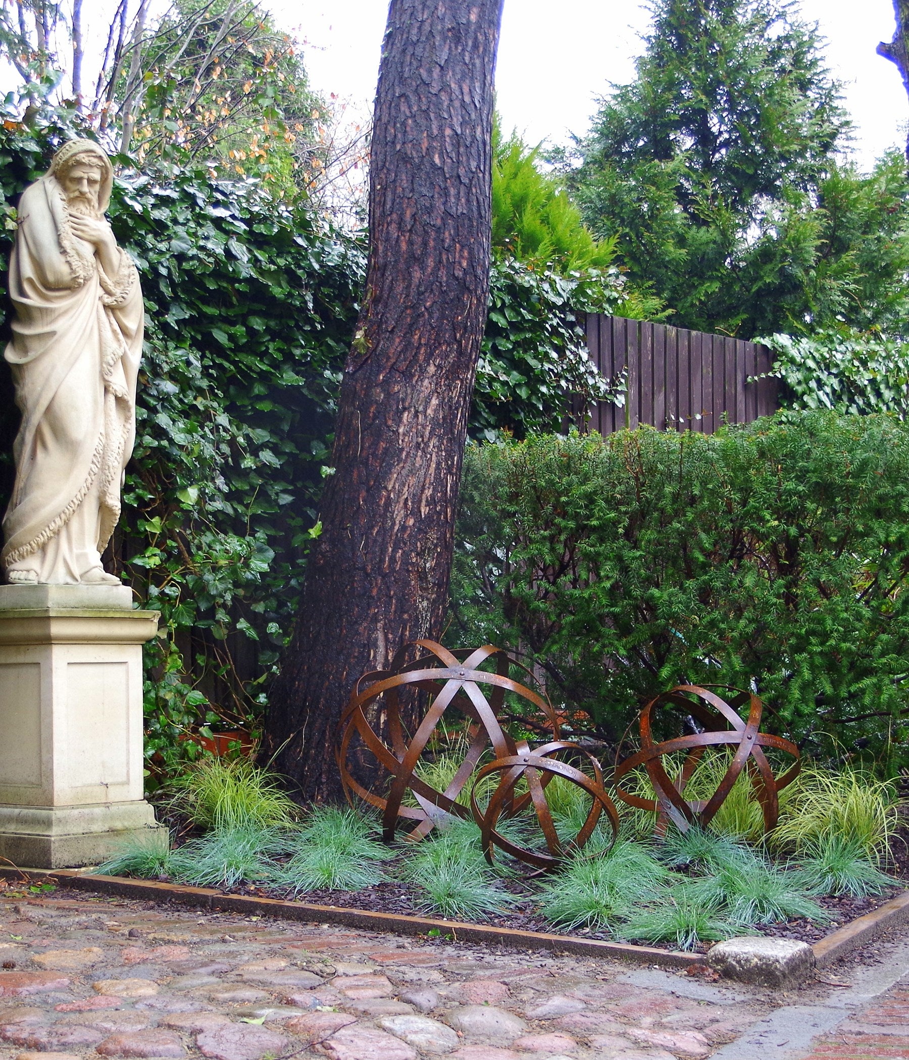 Garden Sphere - rusted steel